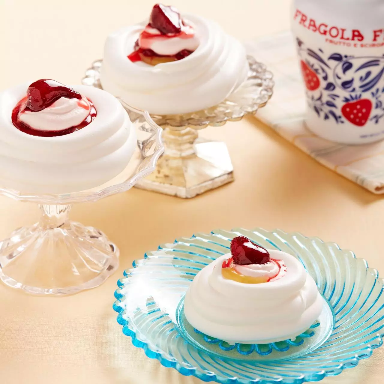 Lemon Curd Pavlova with Fragola Fabbri